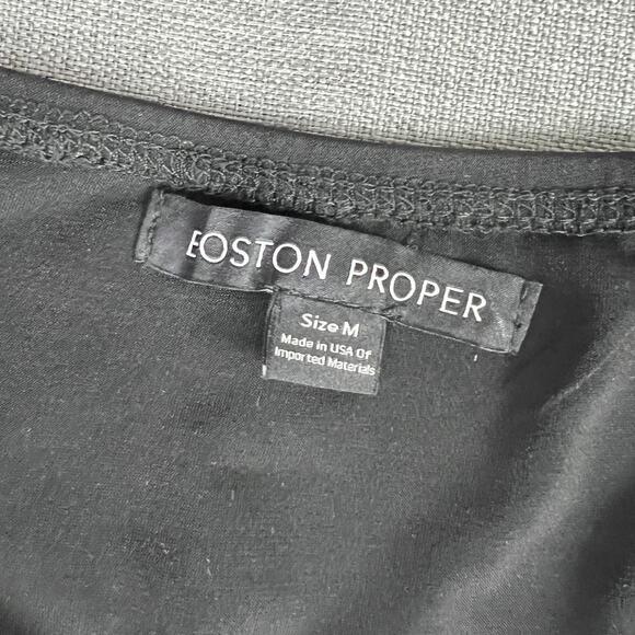 Boston Proper black ruched slinky top size M - Picture 3 of 4